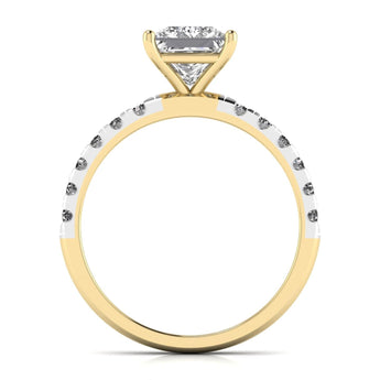 Ivana Jewels Rings 1 Carat Princess Solitaire Halo Ring