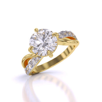Ivana Jewels Rings 2 Carat Round Cut Diamond Centre Solitaire Ring