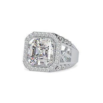 Ivana Jewels Rings 3 Carat Radiant Cut Halo Engagement Ring