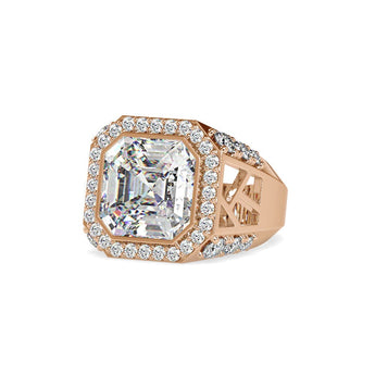 Ivana Jewels Rings 3 Carat Radiant Cut Halo Engagement Ring