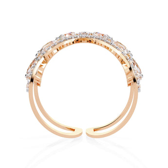 Ivana Jewels Rings Asymmetrical Diamond Butterfly Ring