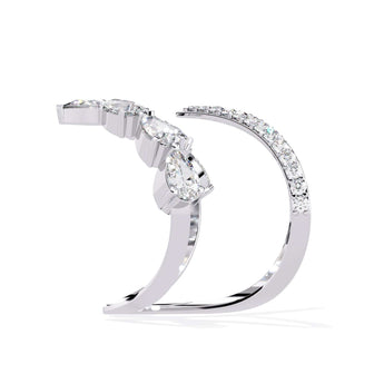 Ivana Jewels Rings Asymmetrical Diamond Butterfly Ring