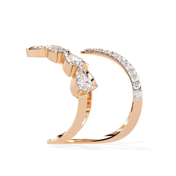 Ivana Jewels Rings Asymmetrical Diamond Butterfly Ring
