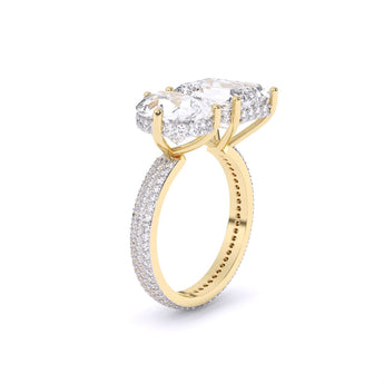 Ivana Jewels Rings Centre Solitaire Mixed Fancy & Side Round Diamonds Ring