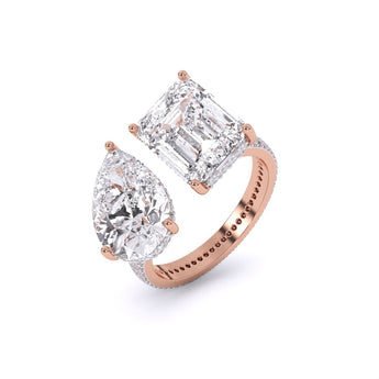 Ivana Jewels Rings Centre Solitaire Mixed Fancy & Side Round Diamonds Ring