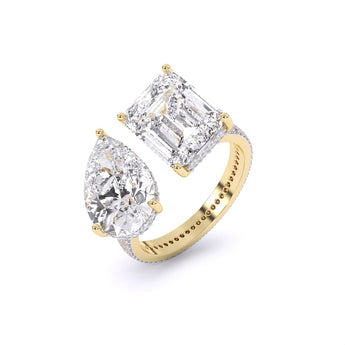 Ivana Jewels Rings Centre Solitaire Mixed Fancy & Side Round Diamonds Ring