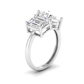 Ivana Jewels Rings Emerald & Oval Engagement Ring