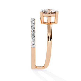 Ivana Jewels Rings Four-Prong Rose Gold Diamond Engagement Ring