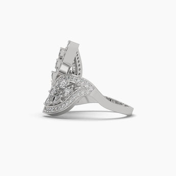 Ivana Jewels Rings Marquise & Round Cut Diamond Leaf Style Ring