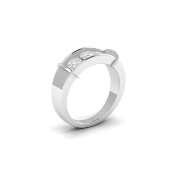 Ivana Jewels Rings Men's Three-Stone Diamond Band