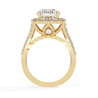 Ivana Jewels Rings Milgrain Diamond Halo Engagement Ring
