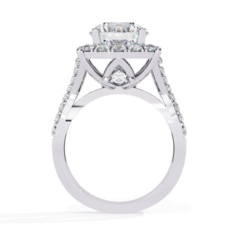 Ivana Jewels Rings Milgrain Diamond Halo Engagement Ring