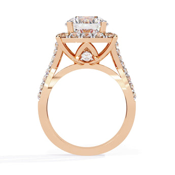 Ivana Jewels Rings Milgrain Diamond Halo Engagement Ring