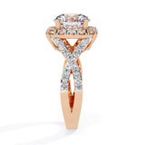 Ivana Jewels Rings Milgrain Diamond Halo Engagement Ring