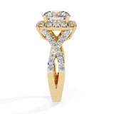 Ivana Jewels Rings Milgrain Diamond Halo Engagement Ring