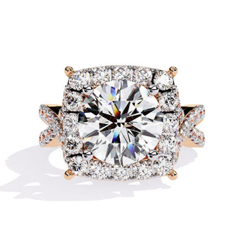 Ivana Jewels Rings Milgrain Diamond Halo Engagement Ring