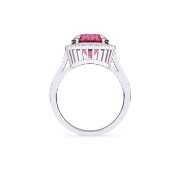 Ivana Jewels Rings Pink Tourmaline Ring with Round Diamonds