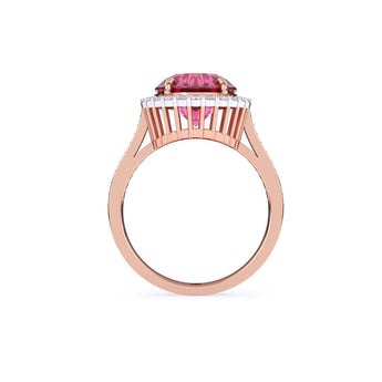 Ivana Jewels Rings Pink Tourmaline Ring with Round Diamonds