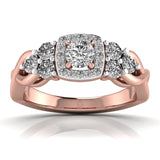 Ivana Jewels Rings Rose Gold / 14KT 0.50 Carat Solitaire Square Halo Diamond Ring