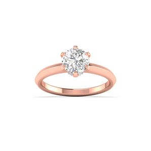 Ivana Jewels Rings Rose Gold / 14KT 1 Carat Diamond Solitaire Ring