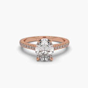 Ivana Jewels Rings Rose Gold / 14KT 2 Carat Oval Diamond Solitaire Ring