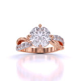 Ivana Jewels Rings Rose Gold / 14KT 2 Carat Round Cut Diamond Centre Solitaire Ring