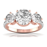 Ivana Jewels Rings Rose Gold / 14KT 2 Carat Three Stone Classic Ring