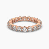 Ivana Jewels Rings Rose Gold / 14KT 3.2 Carat SQUARE CUSHION Shape Diamond Band Ring