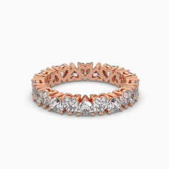 Ivana Jewels Rings Rose Gold / 14KT 3.96 Carat Heart Shape Diamond Band Ring