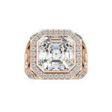 Ivana Jewels Rings Rose Gold / 14KT 3 Carat Radiant Cut Halo Engagement Ring