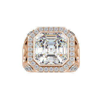 Ivana Jewels Rings Rose Gold / 14KT 3 Carat Radiant Cut Halo Engagement Ring