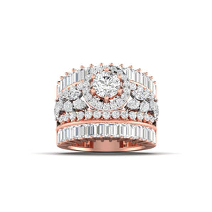 Ivana Jewels Rings Rose Gold / 14KT Baguette and Round Diamond Ring