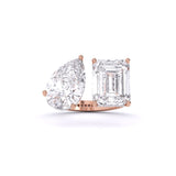 Ivana Jewels Rings Rose Gold / 14KT Centre Solitaire Mixed Fancy & Side Round Diamonds Ring