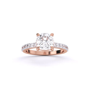Ivana Jewels Rings Rose Gold / 14KT Cushion Solitaire Engagement Ring