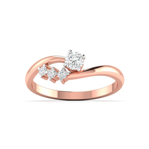 Ivana Jewels Rings Rose Gold / 14KT Delicate Diamond Rose Gold Ring