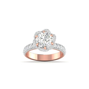 Ivana Jewels Rings Rose Gold / 14KT Diamond Halo Engagement Ring