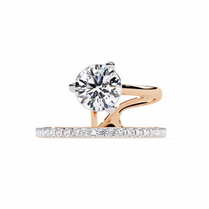 Ivana Jewels Rings Rose Gold / 14KT Engagement Ring and Wedding Band Set