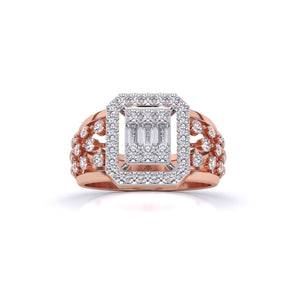 Ivana Jewels Rings Rose Gold / 14KT Fancy Baguette & Round Shape Diamonds Ring