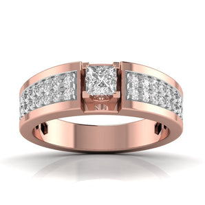 Ivana Jewels Rings Rose Gold / 14KT Fancy Princess Cut Diamond Men's Ring