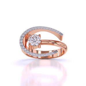 Ivana Jewels Rings Rose Gold / 14KT Fashion Solitaire Diamond Ring