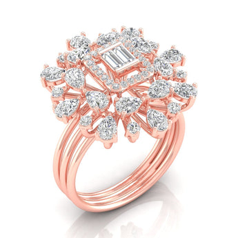 Ivana Jewels Rings Rose Gold / 14KT Floret Diamond Halo Ring