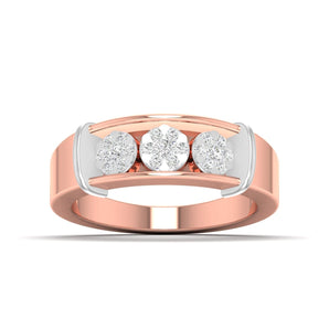 Ivana Jewels Rings Rose Gold / 14KT Men's Three-Stone Diamond Band