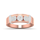Ivana Jewels Rings Rose Gold / 14KT Men's Three-Stone Diamond Band
