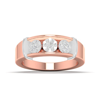 Ivana Jewels Rings Rose Gold / 14KT Men's Three-Stone Diamond Band