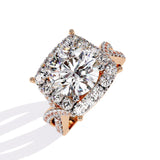 Ivana Jewels Rings Rose Gold / 14KT Milgrain Diamond Halo Engagement Ring