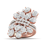 Ivana Jewels Rings Rose Gold / 14KT Pear-Cut Diamond Cluster Ring in  Gold