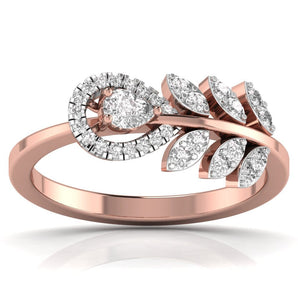Ivana Jewels Rings Rose Gold / 14KT Pear & Round Shape Diamonds Cocktail Ring