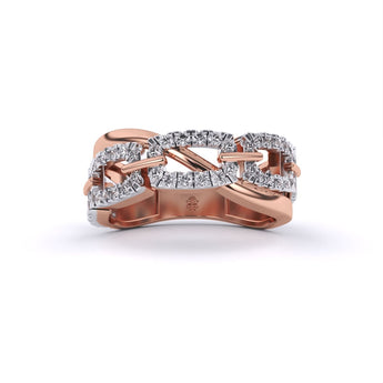 Ivana Jewels Rings Rose Gold / 14KT Round cut Diamond Fancy Ring