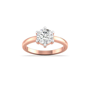 Ivana Jewels Rings Rose Gold / 14KT Round-Cut Diamond Solitaire Engagement Ring