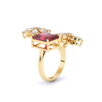 Ivana Jewels Rings Ruby & Mixed Shape Diamonds Ring